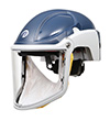 Photo of Blue Hard Hat w/ Clear Visor & Tychem QC Face Seal